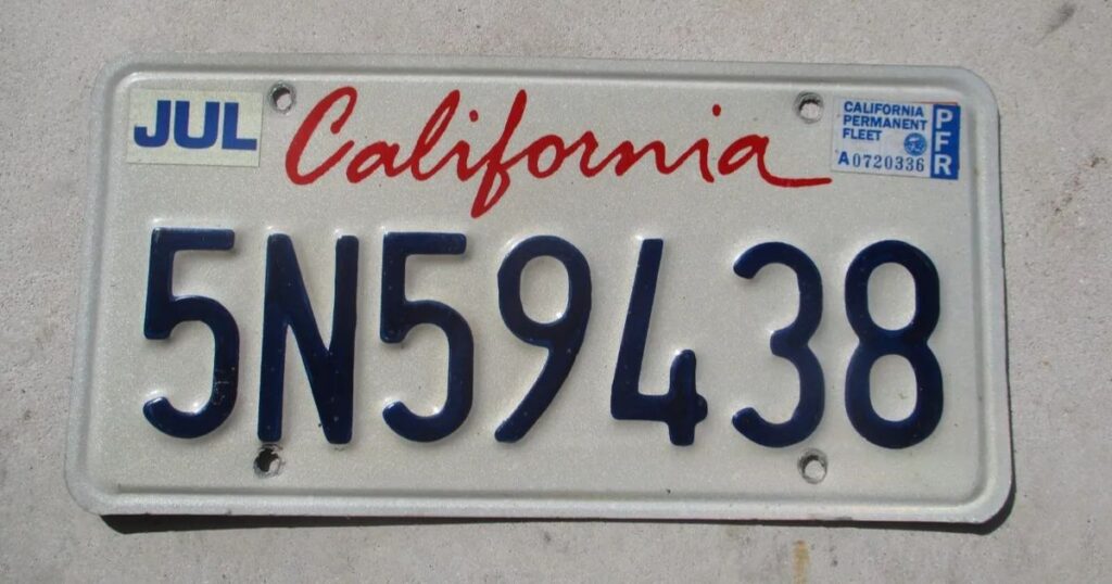 California Fleet License Plate