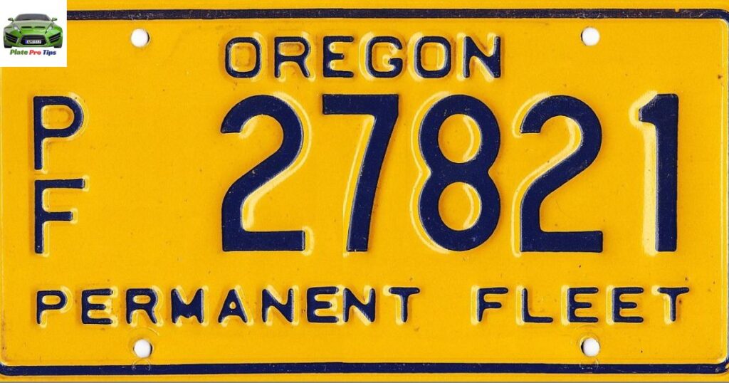  Fleet License Plate In Oregon