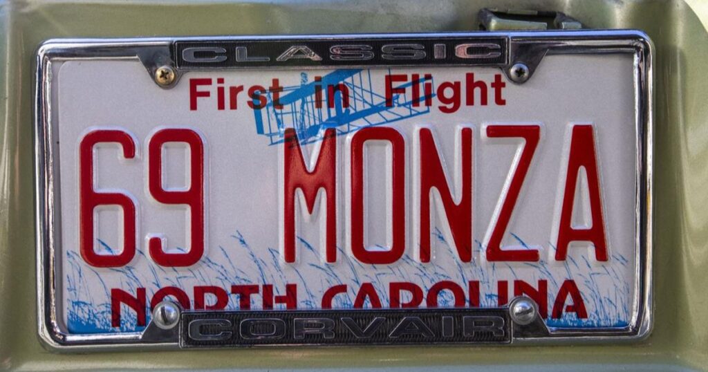 n.c. dmv license plate