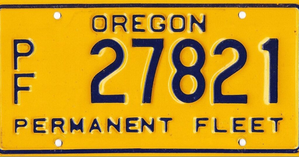 Oregon Fleet License Plate