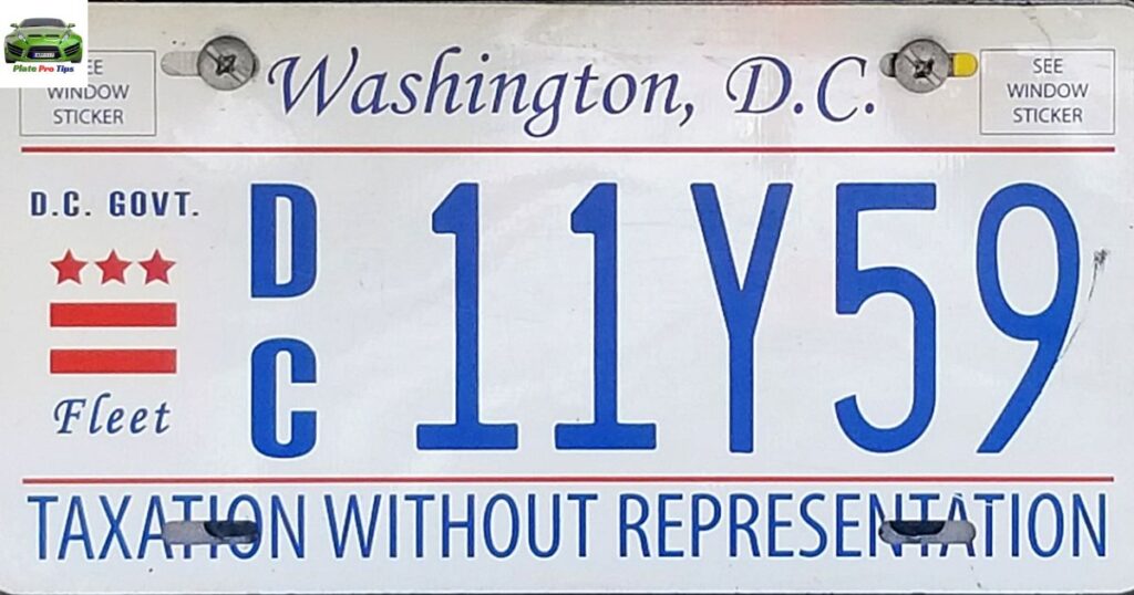 Washington, D.C. Fleet License Plate