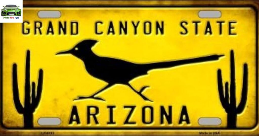 Arizona Grand Canyon State Roadrunner Metal License Plate