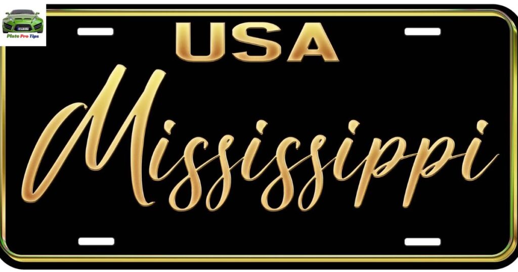 Mississippi Black-G Curved Novelty Car Auto License Plate