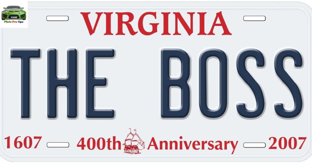 Virginia The Boss Novelty Car Auto License Plate